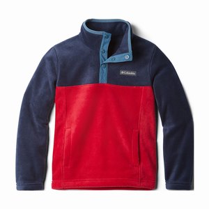 Columbia Steens Mountain™ 1/4 Snap Skinna Pull-Over Pojkar Blå/Röda (QFIMC0148)